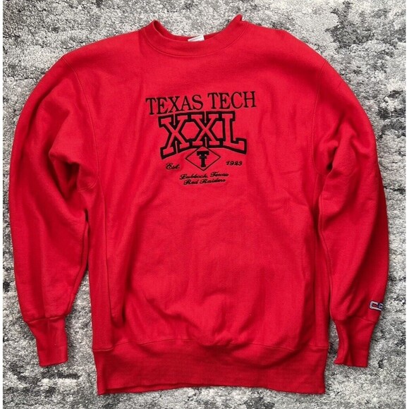 Crable Sportswear Texas Tech Lubbock Red Raiders Vintage 1980’s Sweatshirt Sz XL - Picture 1 of 6
